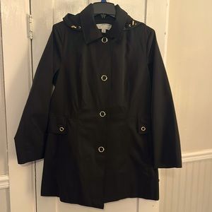 Anne Klein Black Trench Coat with hood